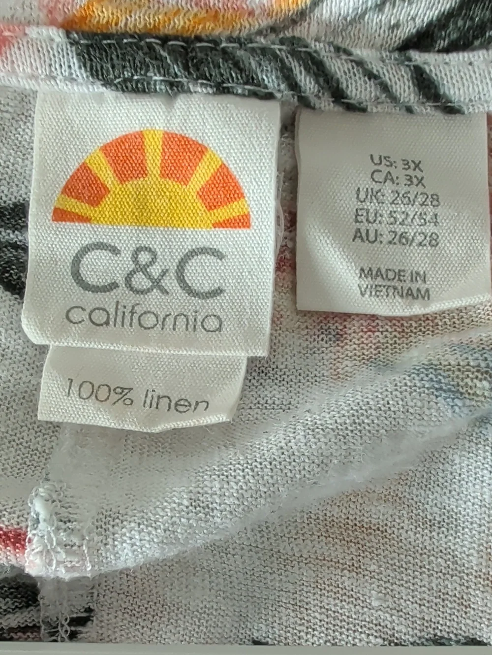C&C California Linen Floral Top 3X